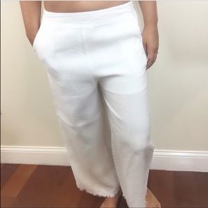 Casual Linen Frayed Beach Pants